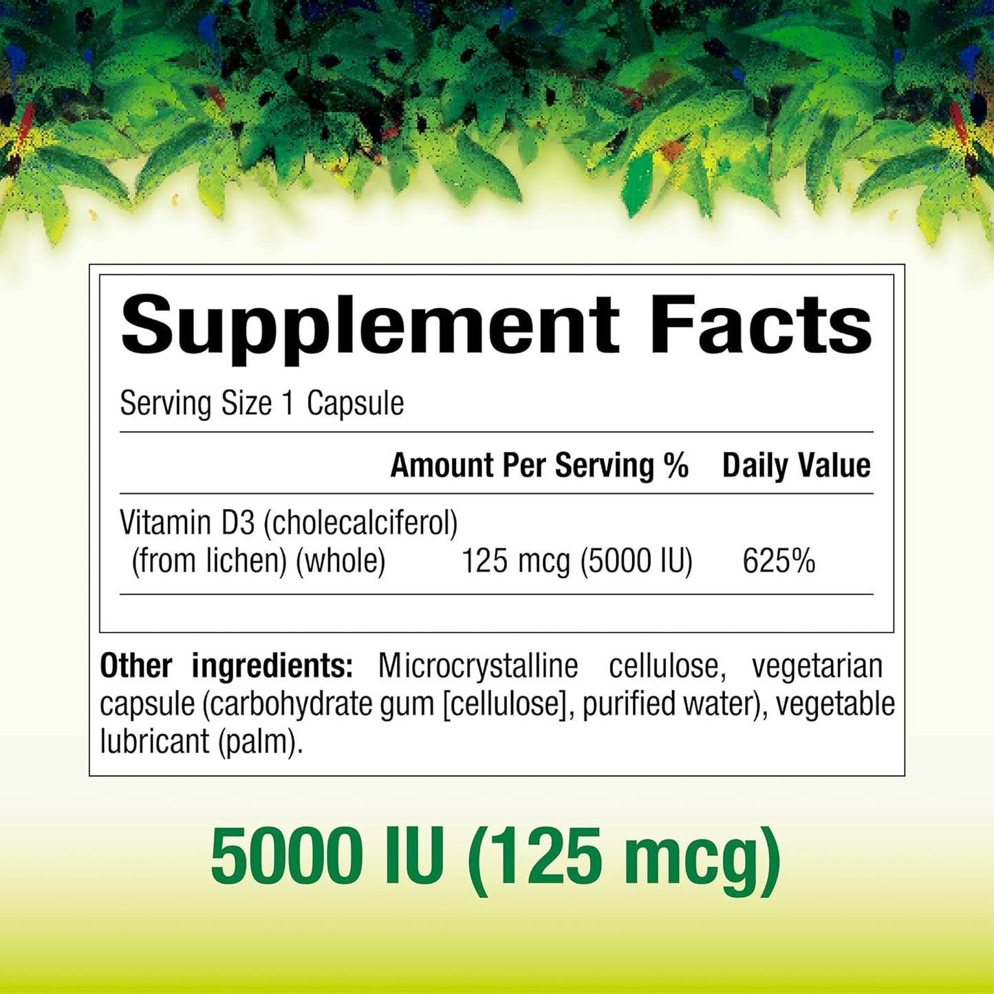 Natural Factors, Whole Earth & Sea Vitamin D3 125mcg (5,000 IU) 120 count