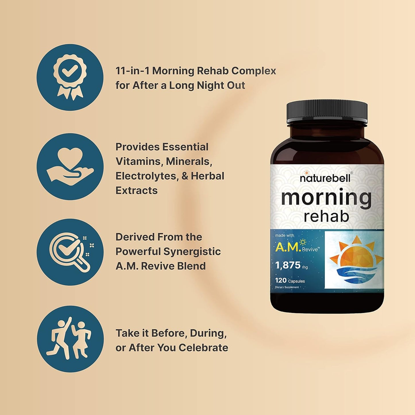 NatureBell Vitamins for Better Mornings, 120 Capsules