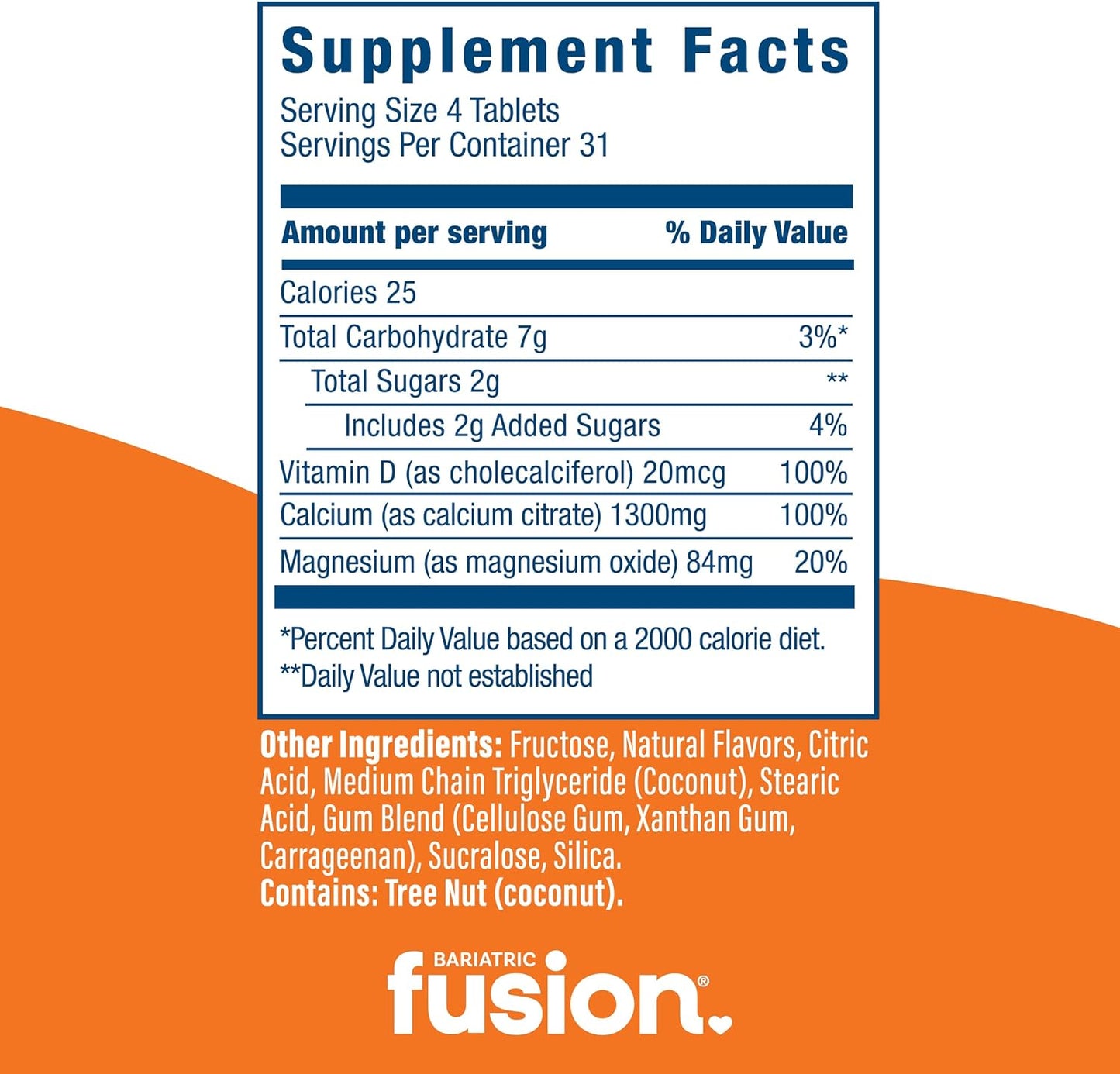 Bariatric Fusion Calcium Citrate Chewable Tablet -  124 Count