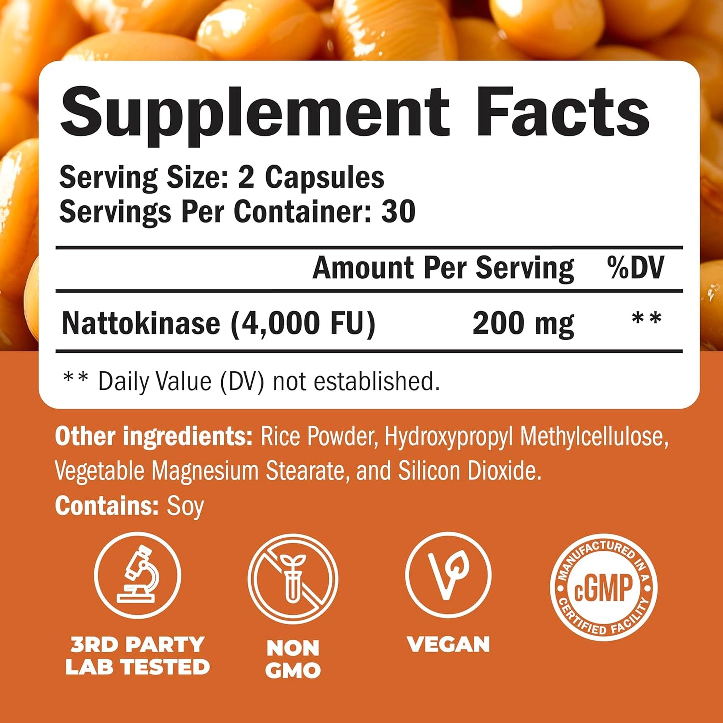 Nattokinase 4000 FU- Japanese Natto Superfood with High Potency Enzymes 60 capsules