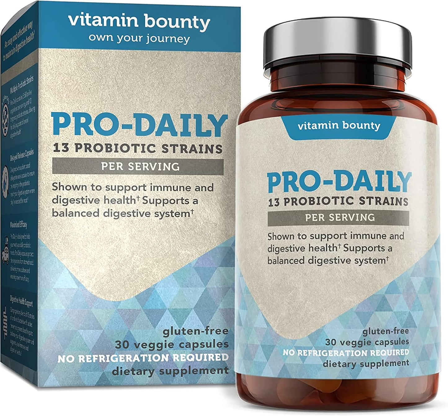 Vitamin Bounty Pro-Daily Probiotic - 13 Probiotic Strains, Digestive Health 30 capsules