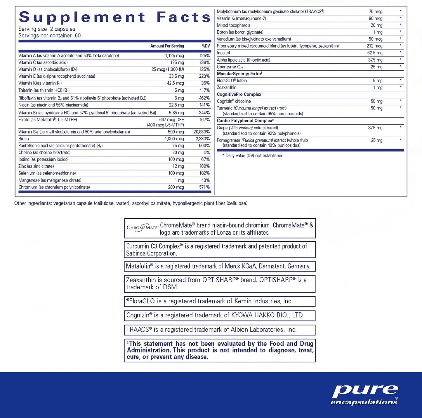 Pure Encapsulations Longevity Nutrients  120 Capsules