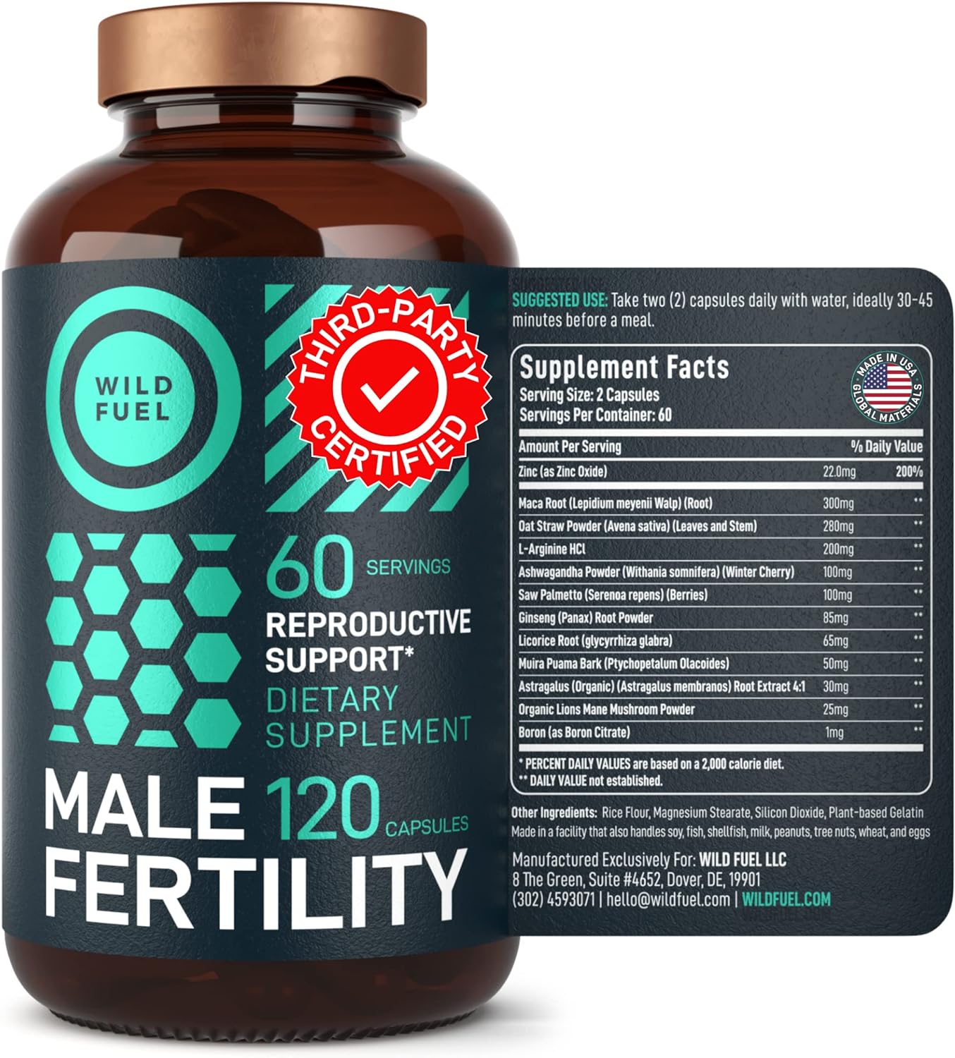 Fertility Supplements For Men Prenatal Vitamin -120 Capsules