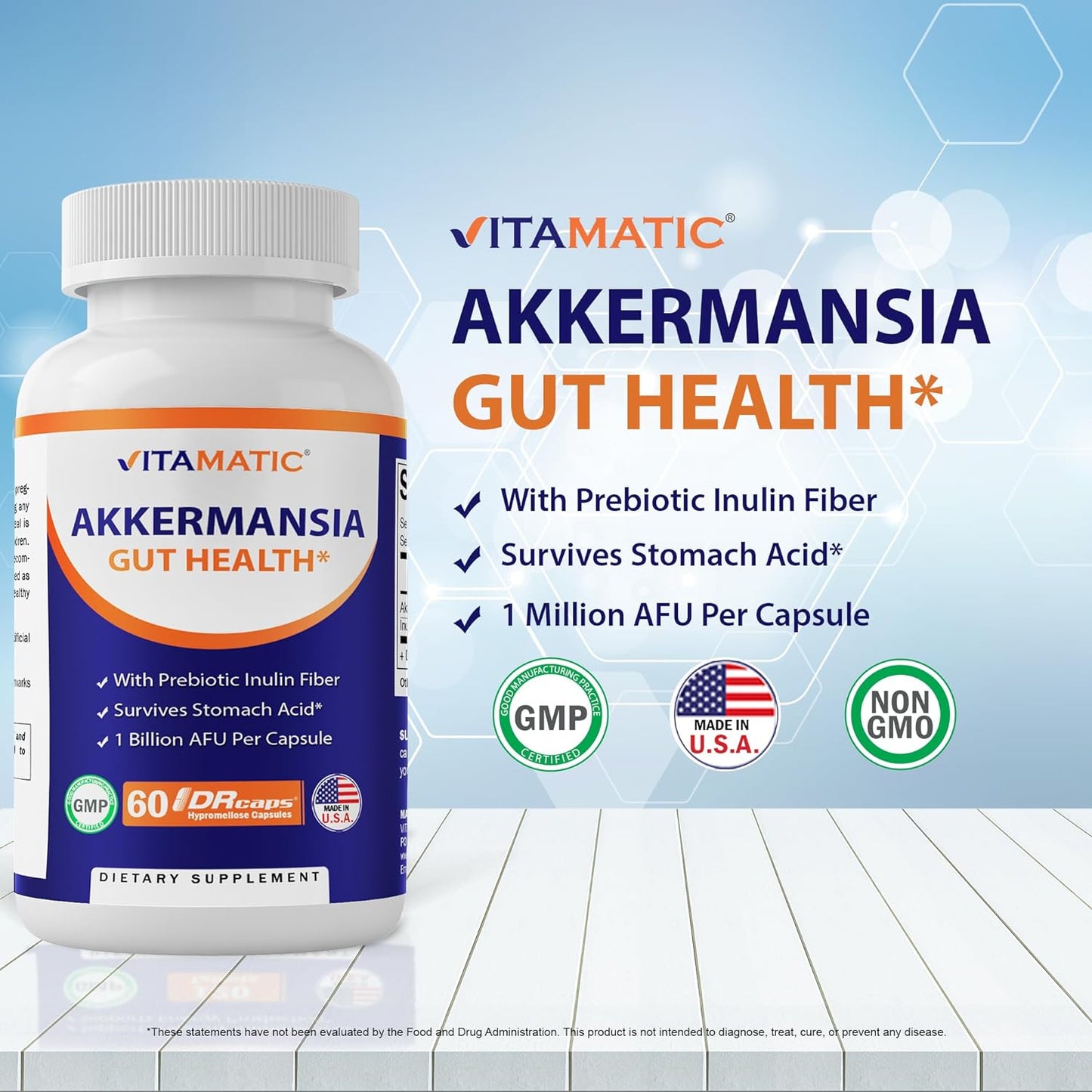 Vitamatic Akkermansia Muciniphila Gut Health - 60 DR Capsules (Delayed Released)