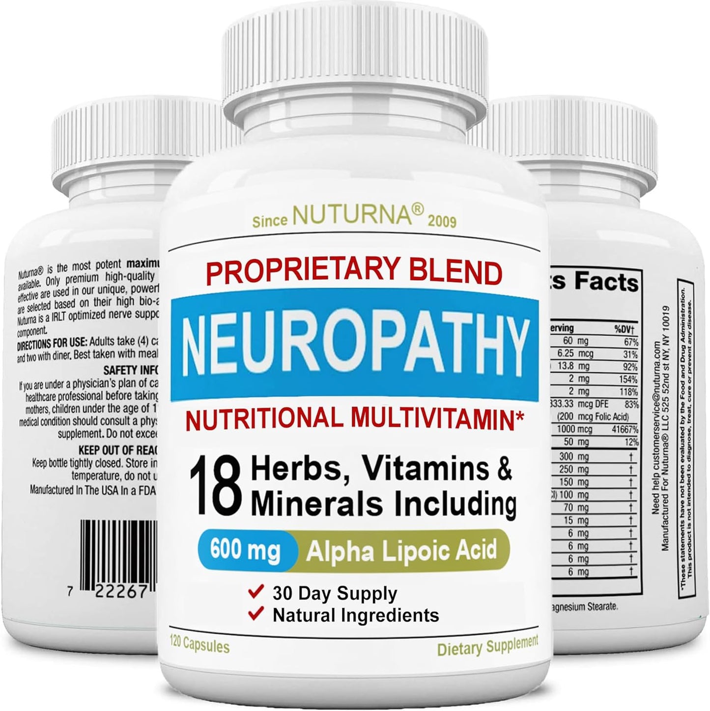 Neuropathy Support Supplement with  Pure Alpha Lipoic Acid 120 Pills