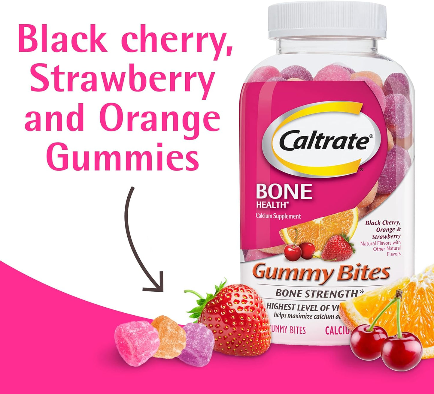 Caltrate Gummy Bites  Calcium and Vitamin D Supplement 100 Count