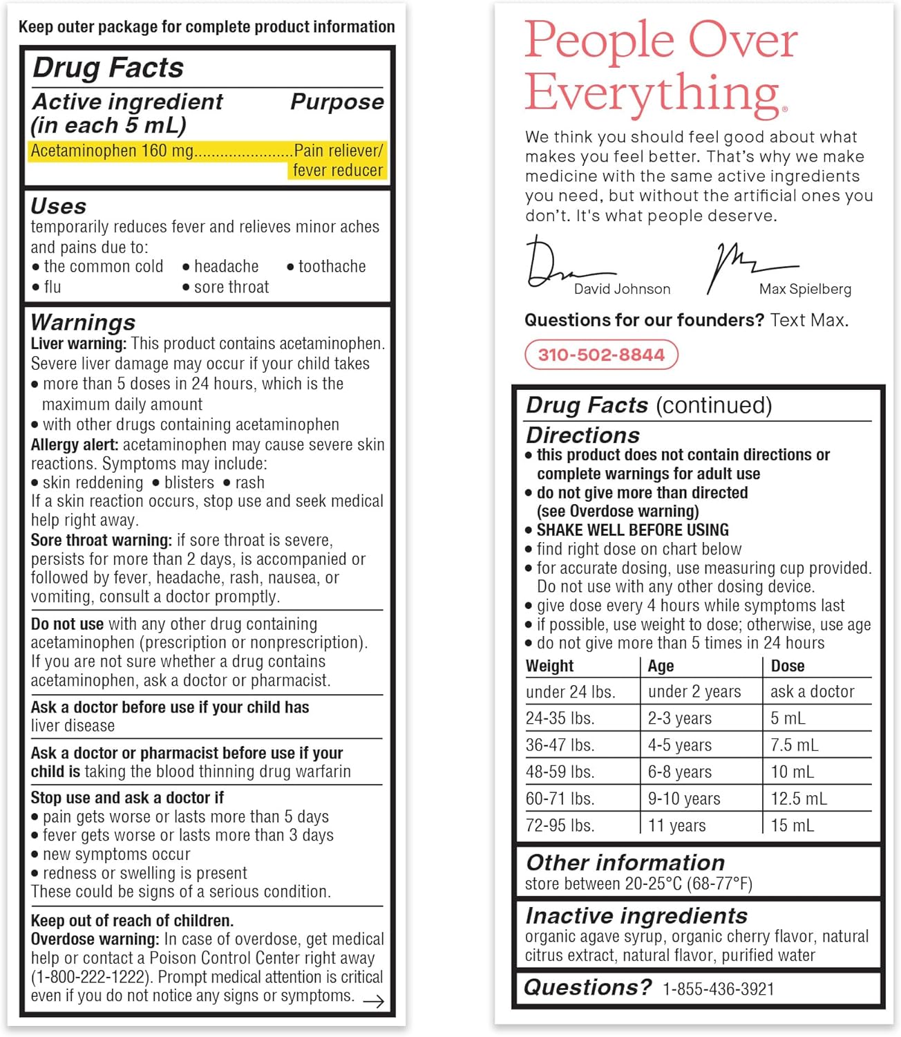 Genexa Childrens Acetaminophen Liquid Pain and Fever Reducer for Kids