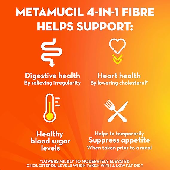 Metamucil Smooth Texture Fibre, Unflavoured - Sugar Free, 660g,Powder,14256 units