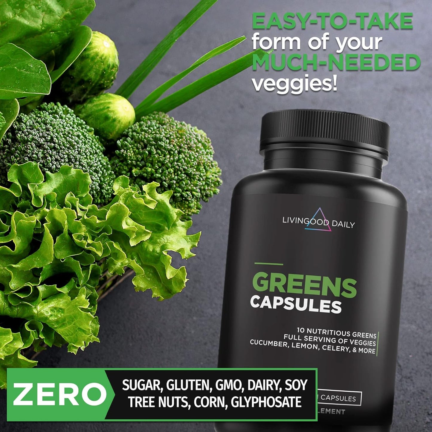 Livingood Daily Greens Capsules -120 Capsules