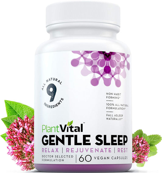 Plantvital Sleep Pills: All Natural Sleep Aid   60 Vegan Capsules.