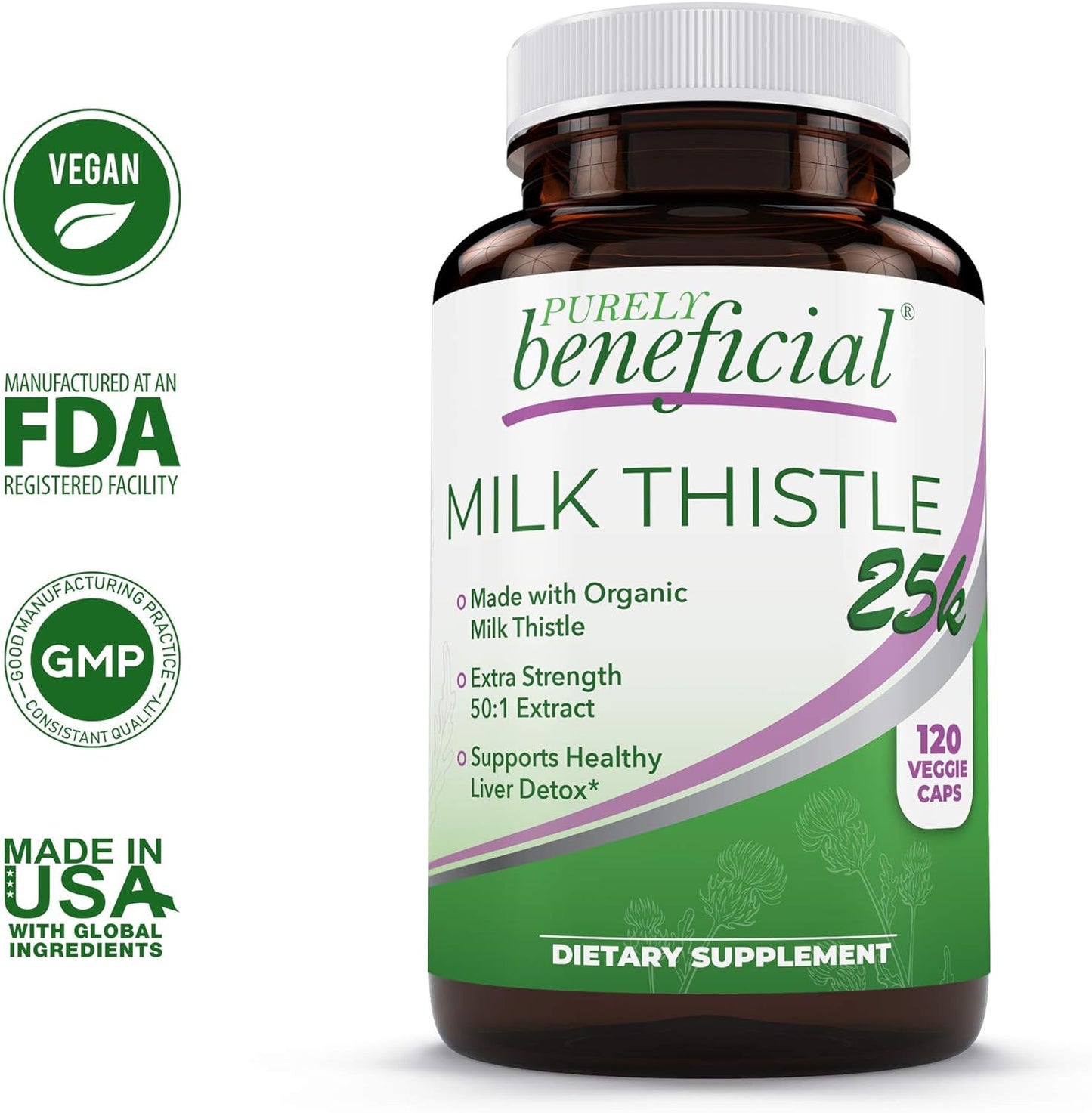 Milk Thistle Capsules- 25,000 MG Strength- 120 capsules