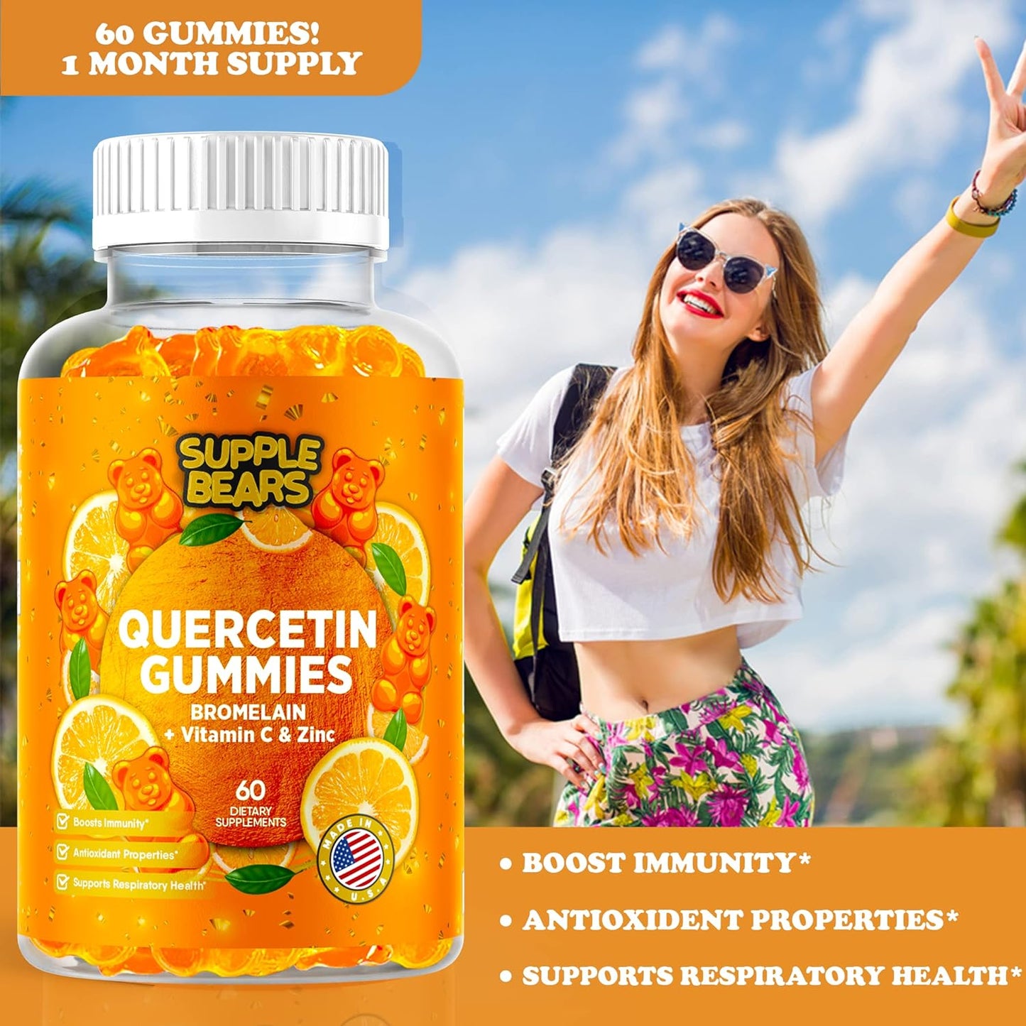 Supplebears Quercetin with Bromelain Gummies 60 supplements