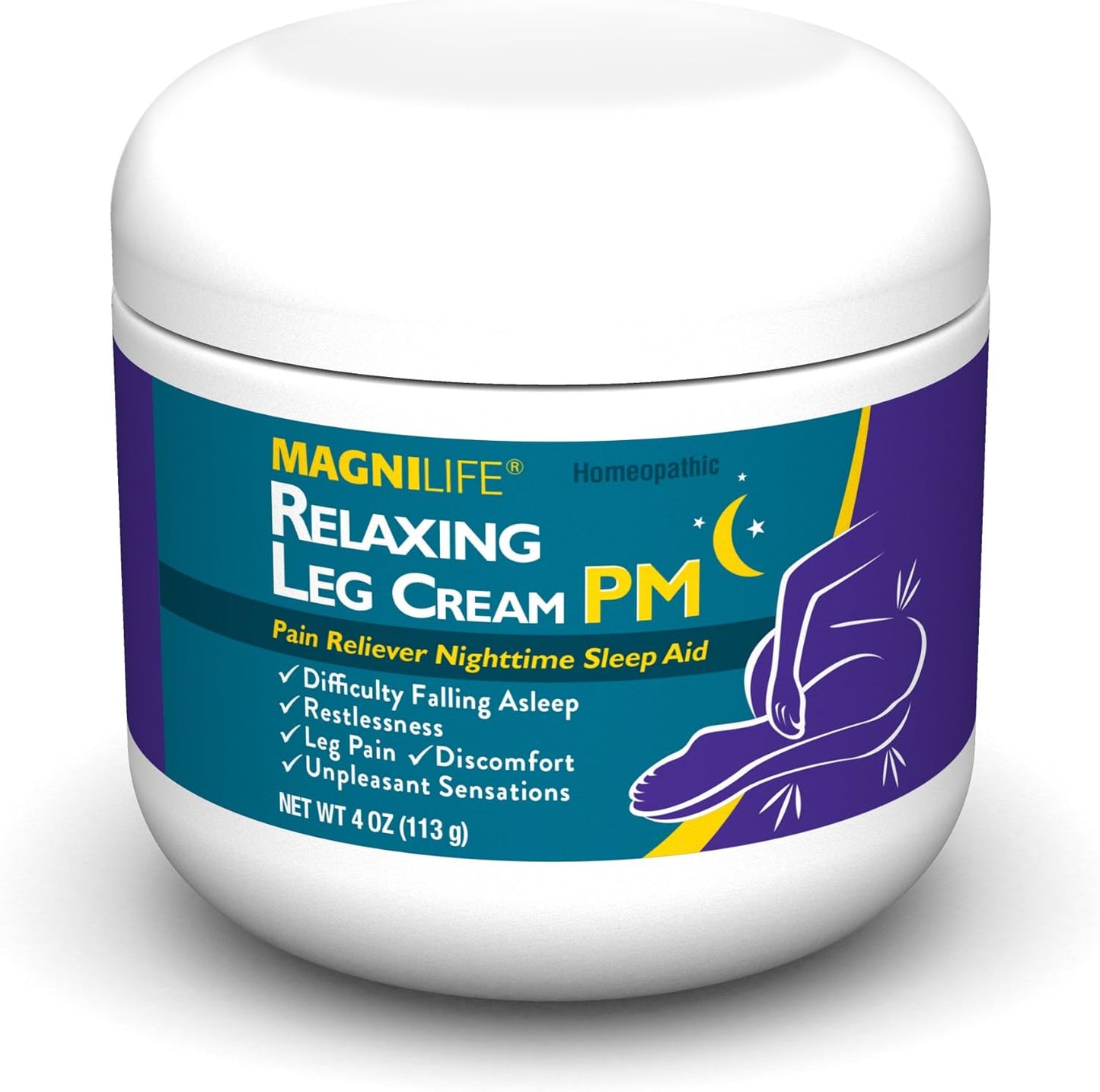 MagniLife Relaxing Leg Cream PM, Deep Penetrating Topical for Pain , 4oz