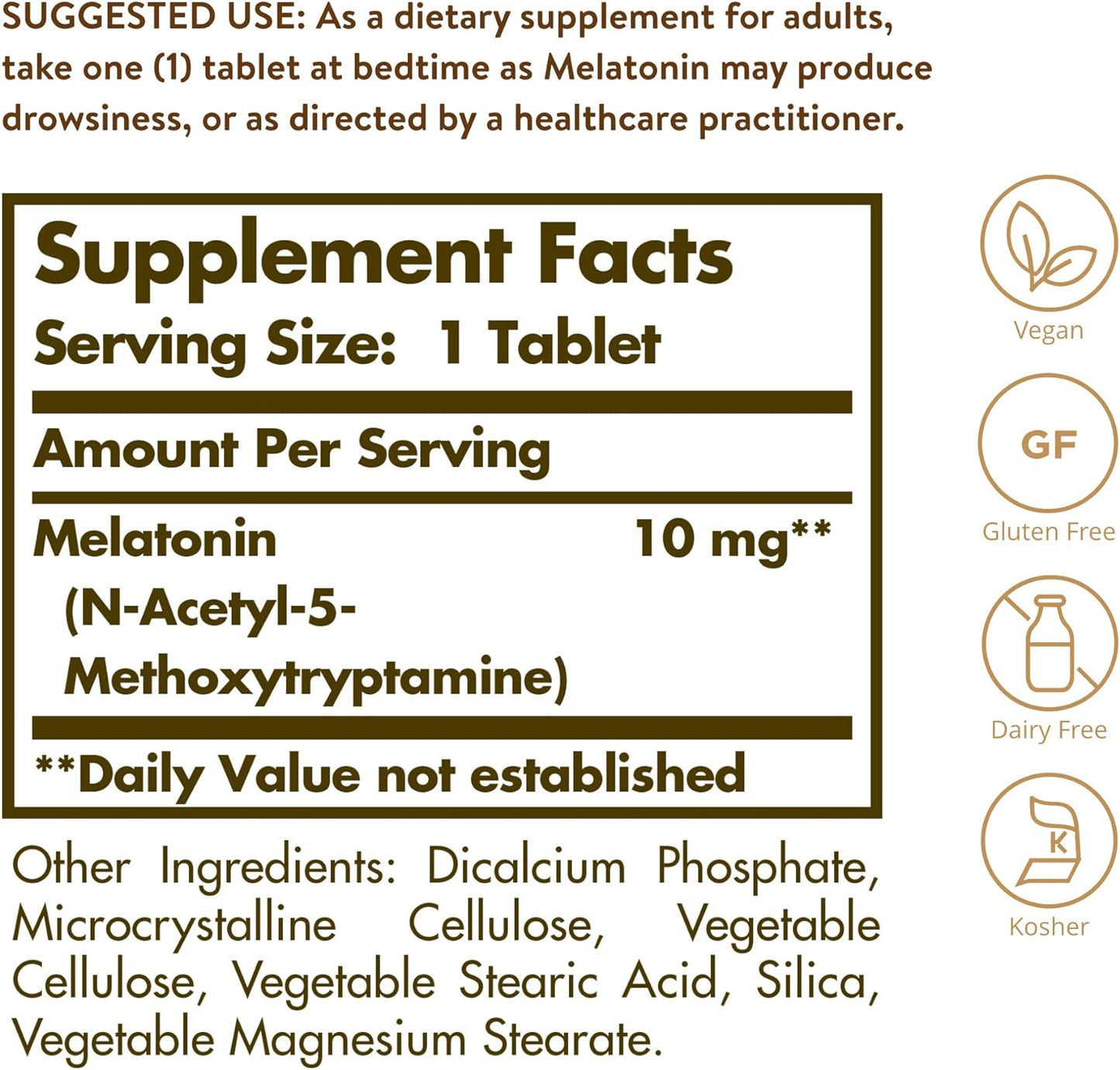 Solgar Melatonin 10mg, 60 Tablets - High-Dosage