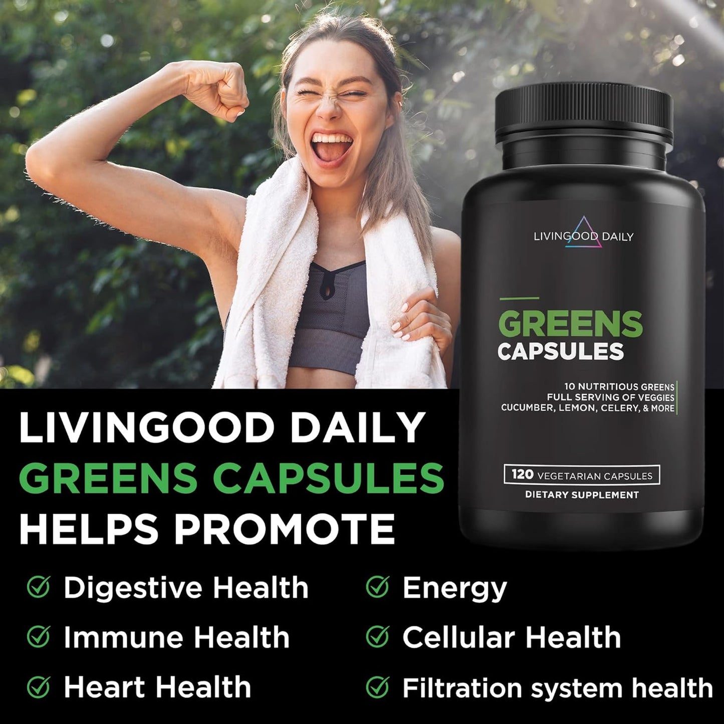 Livingood Daily Greens Capsules -120 Capsules