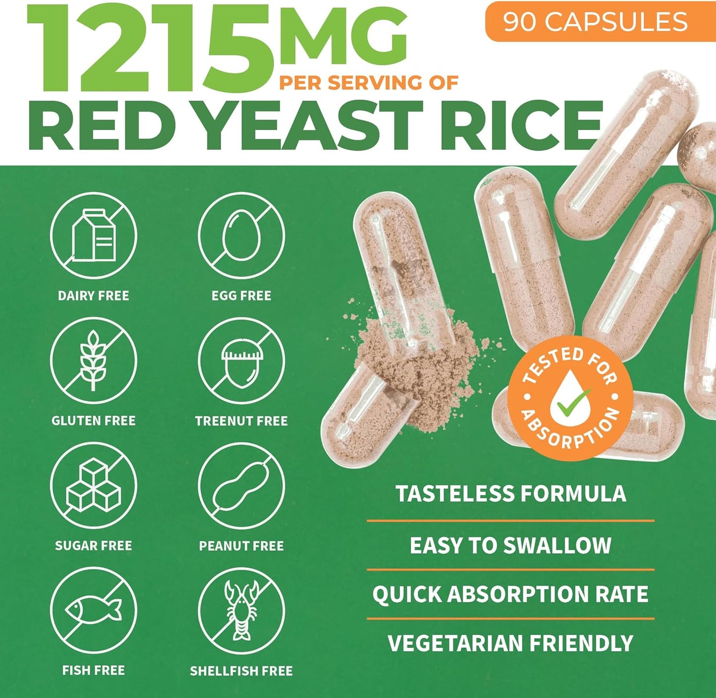 ForestLeaf Red Yeast Rice Care with COQ-10 and Organic Flaxseed - 1215mg