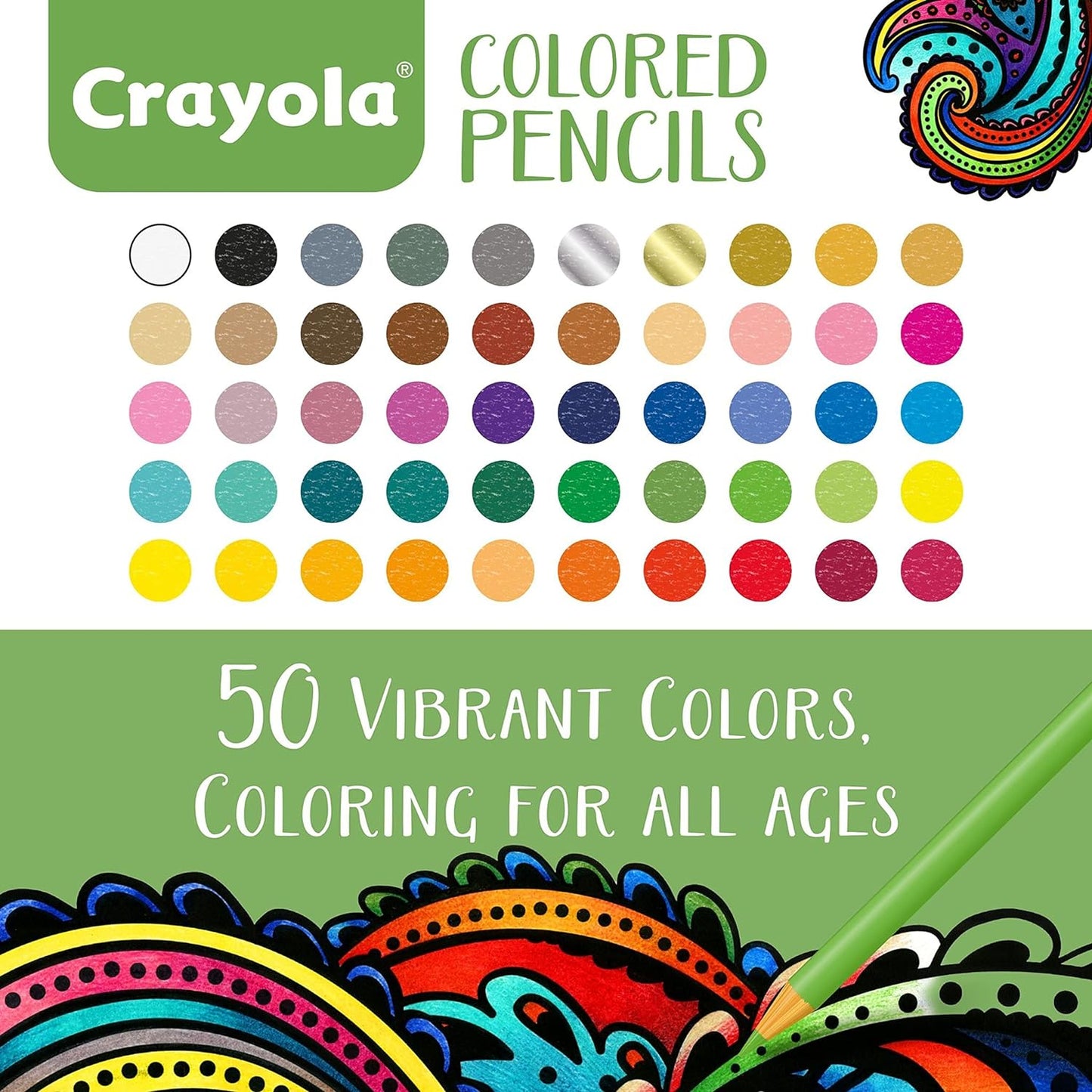 Crayola Colored Pencils For Adults (50 Count),