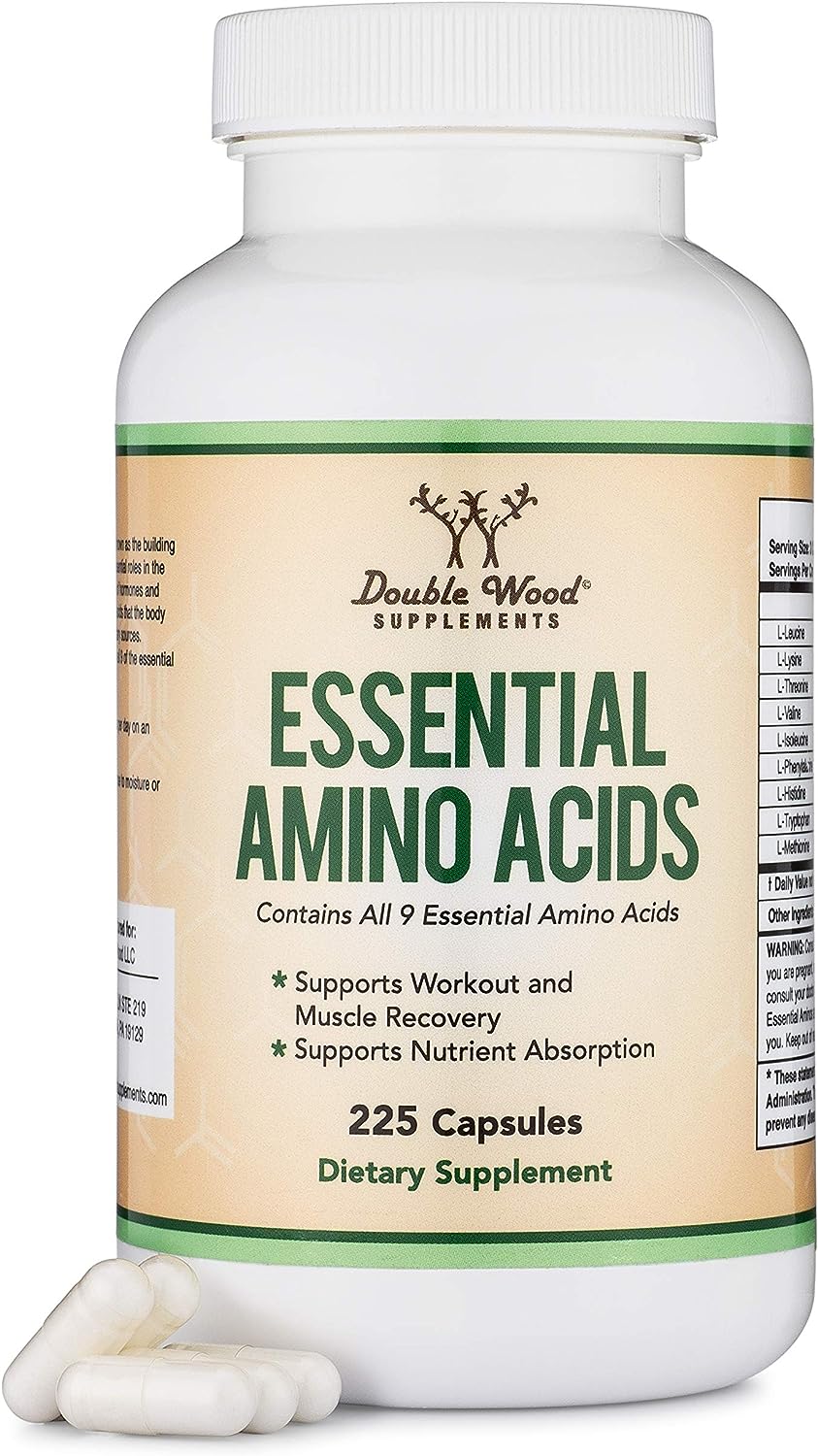 Essential Amino Acids - 1 Gram Powder Blend of All 9 225 Capsules