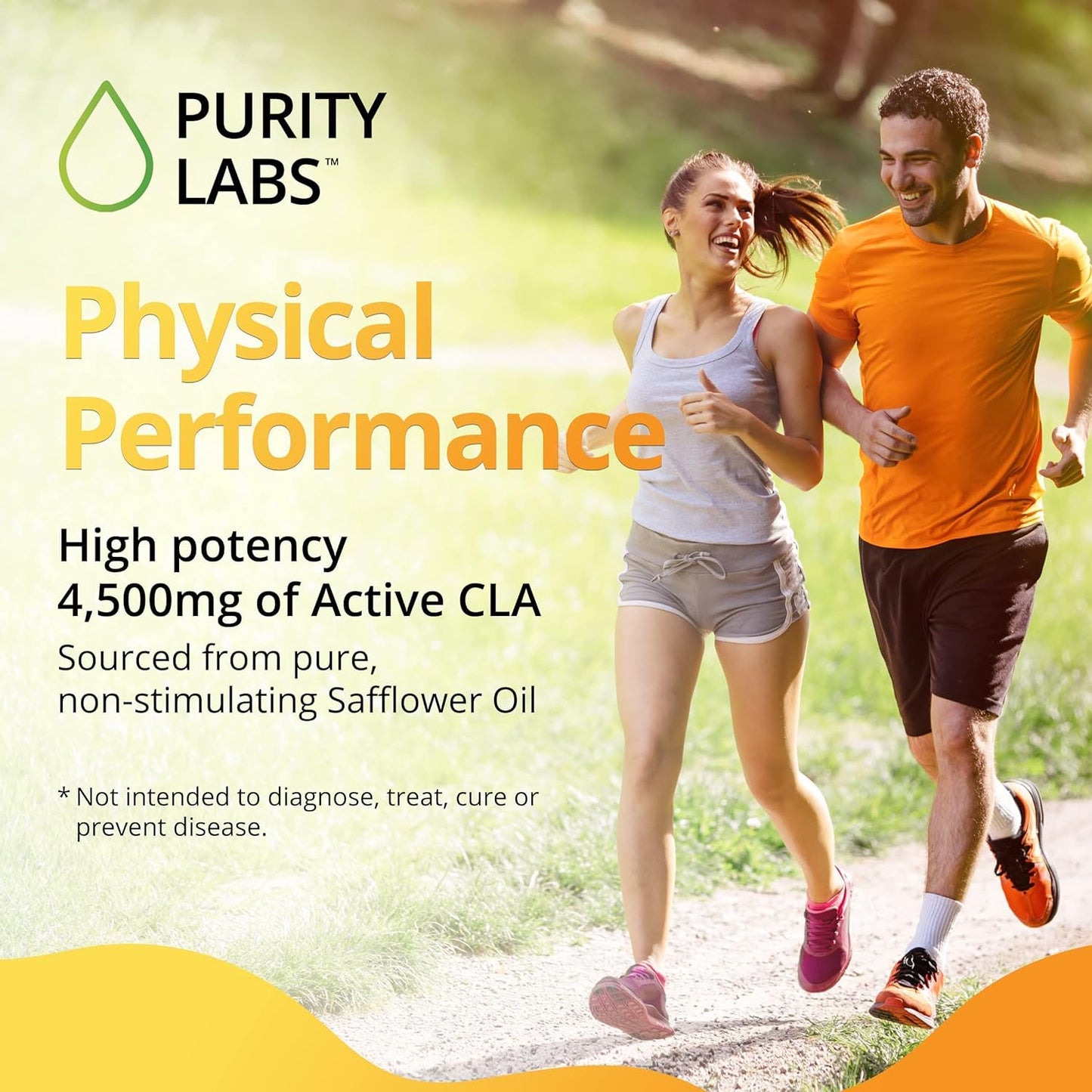 Purity Labs CLA Supplements 4500MG - Non-GMO Safflower Oil - 180 Soft gels