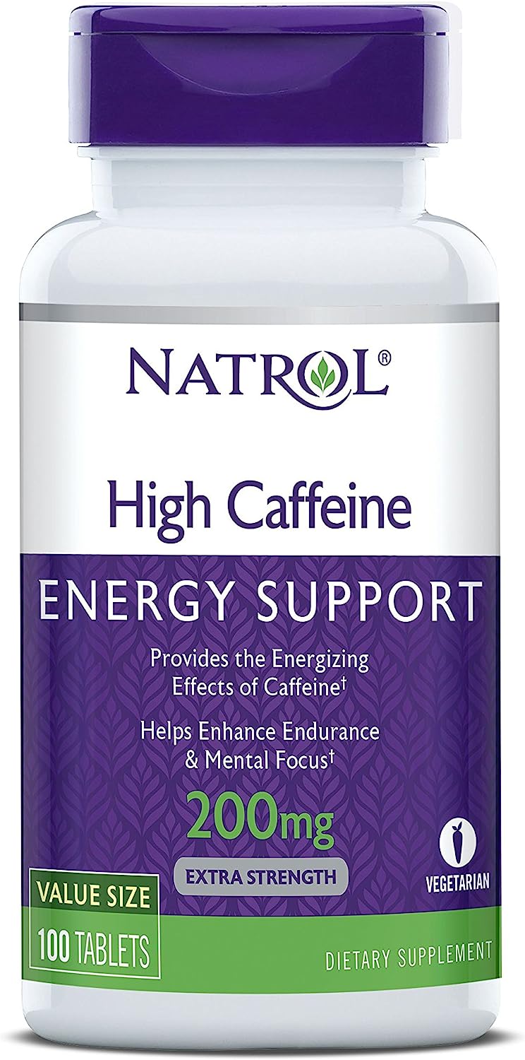 Natrol High Caffeine Tablets, Energy Support,100Count