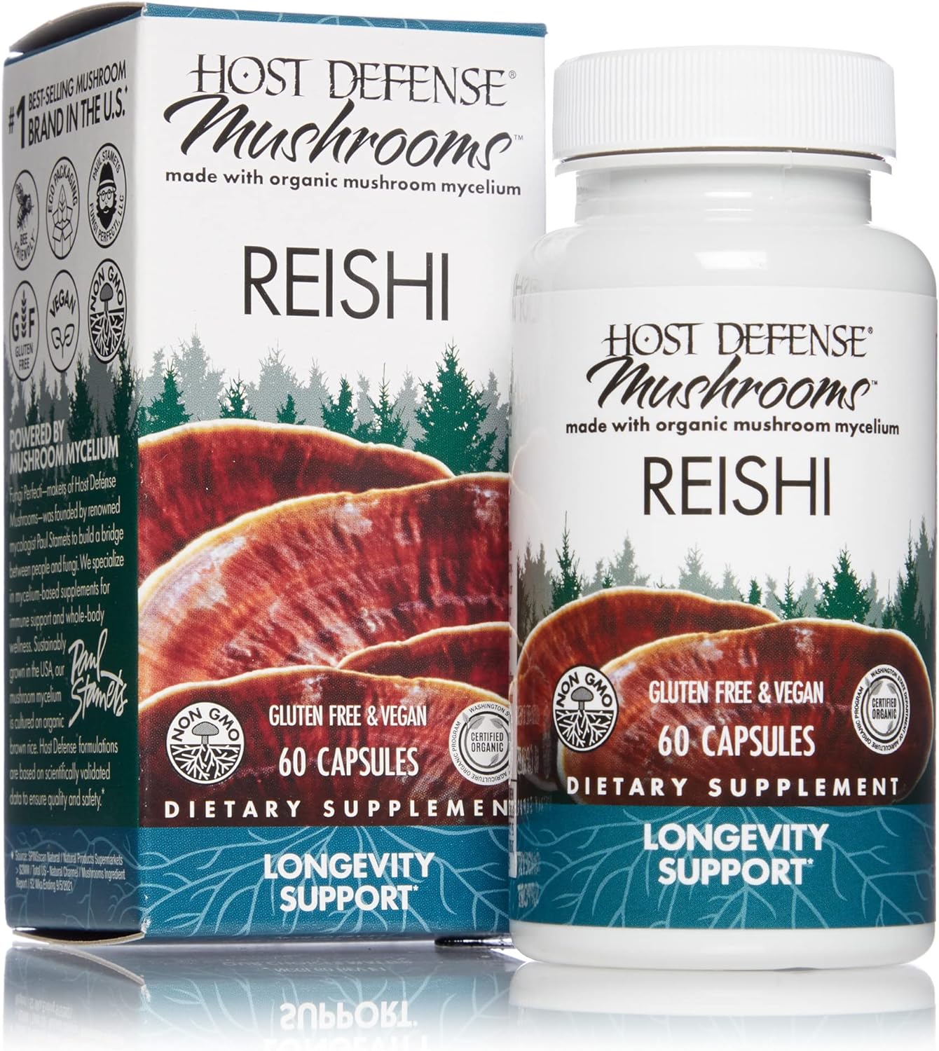 Host Defense mushrooms, Reishi 60 Capsules