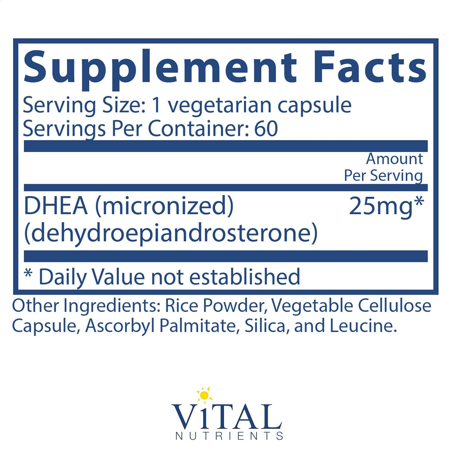 Vital Nutrients DHEA 60 Capsules