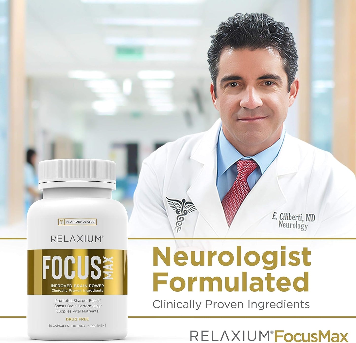 Relaxium Focus Max, Brain & Focus Health Supplement