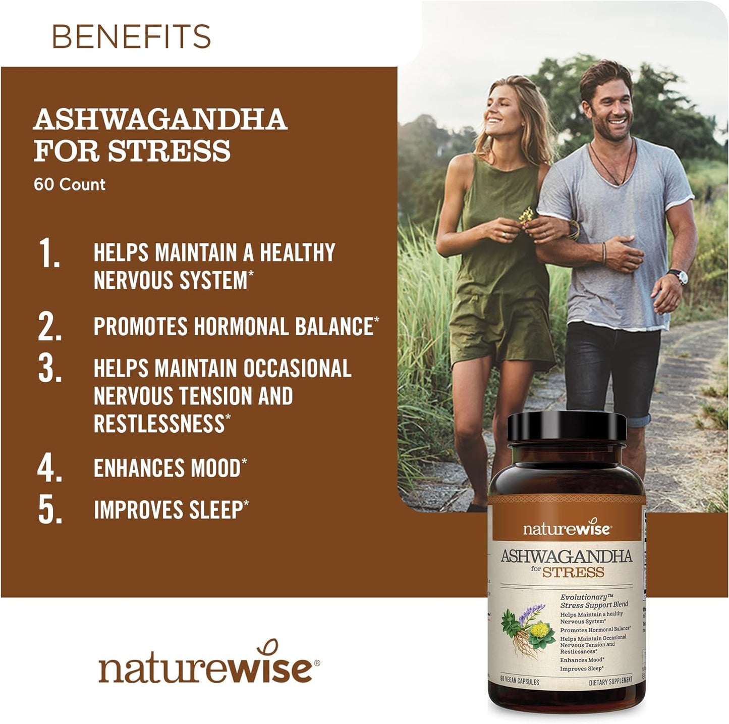 NatureWise Ashwagandha for Stress 60 count