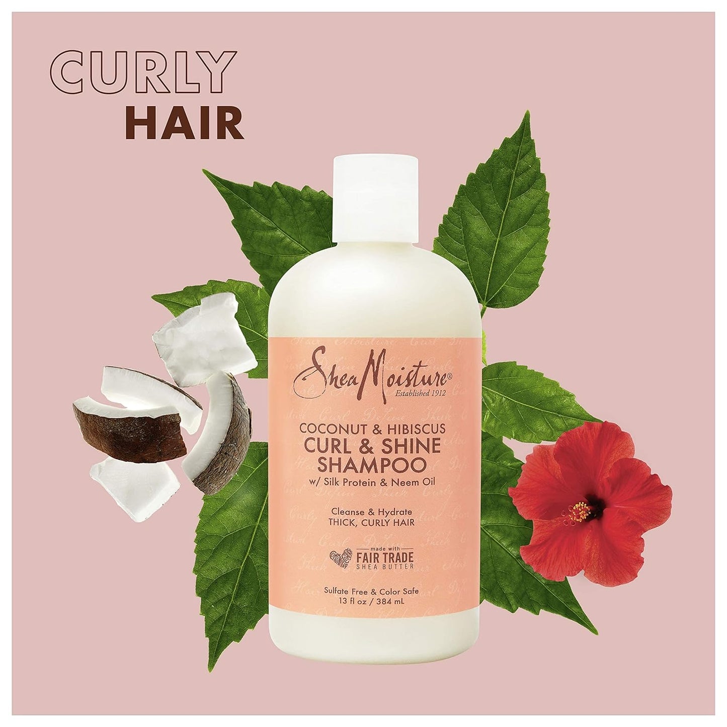 SheaMoisture Shampoo Curl and Shine for Curly Hair Coconut and Hibiscus