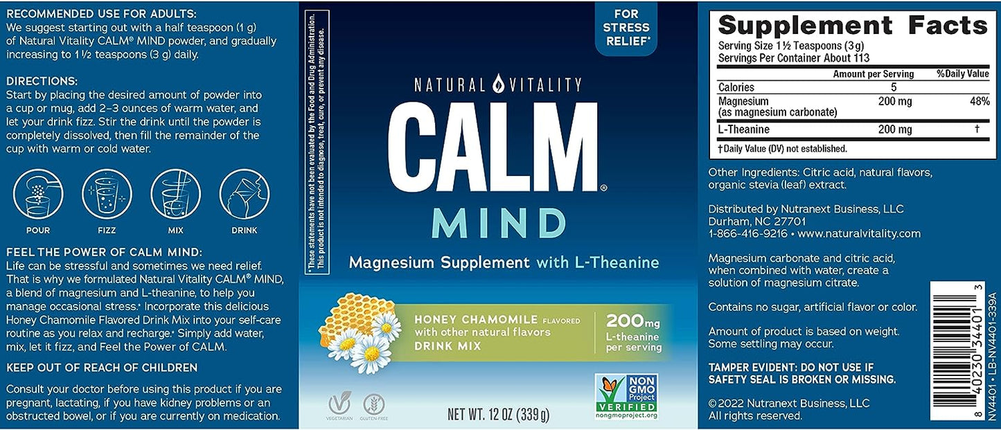 Natural Vitality Calm Mind, Magnesium Citrate