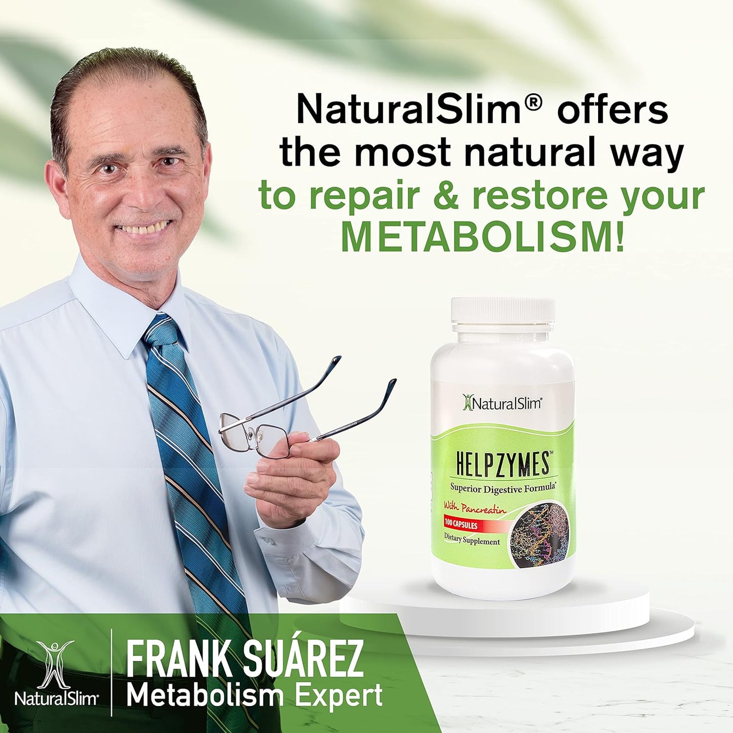 NaturalSlim Helpzymes Digestive Enzymes for Digestion 100 Caps