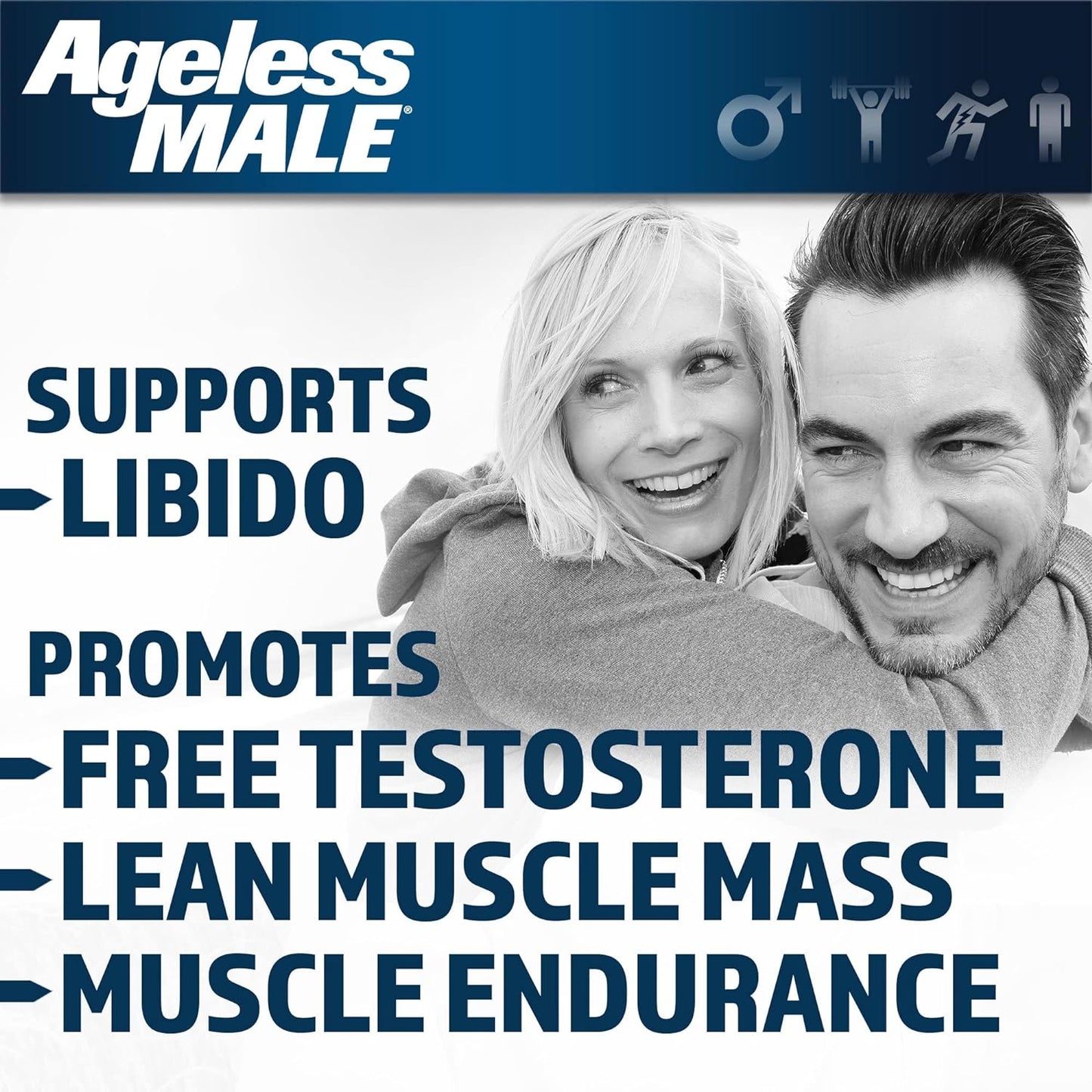 New Vitality Ageless Male Free Testosterone Booster Supplement for Men, 76 Tablets