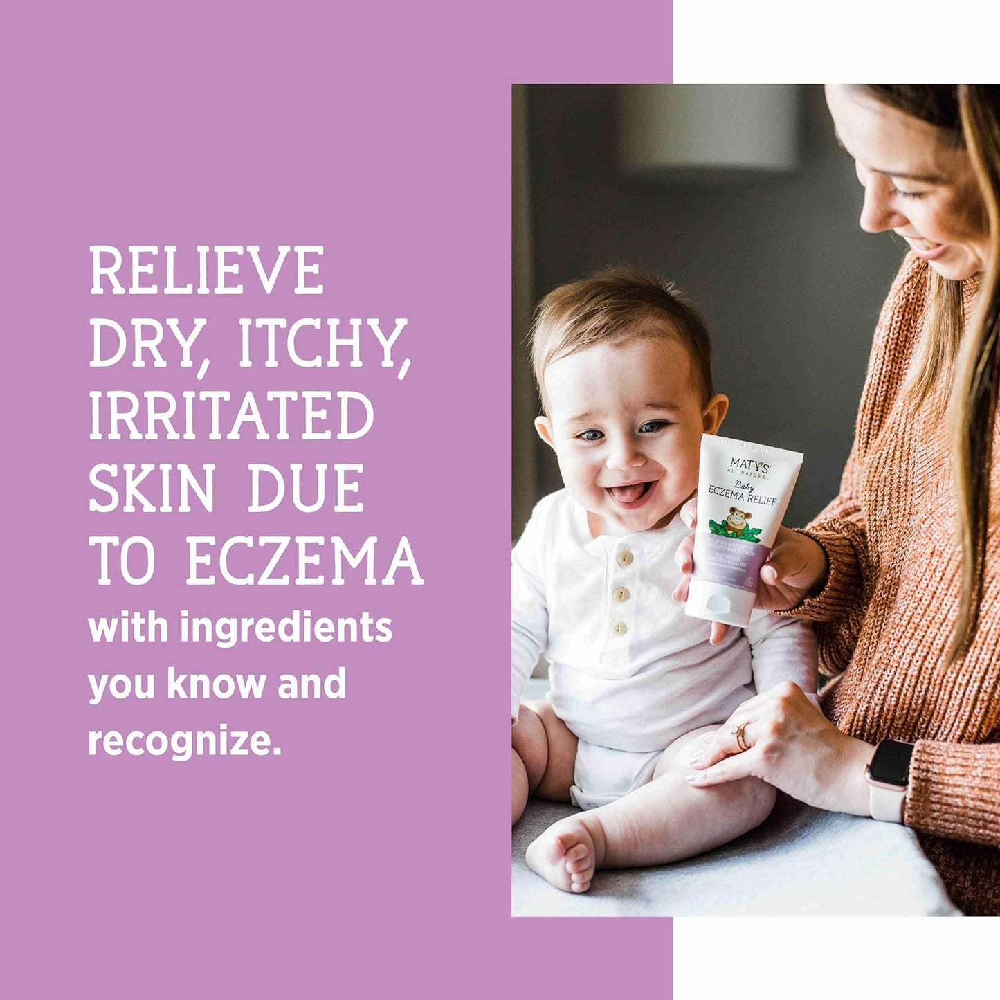 Matys Baby Eczema Relief Cream, Relieves & Protects Dry Itchy Sensitive Skin