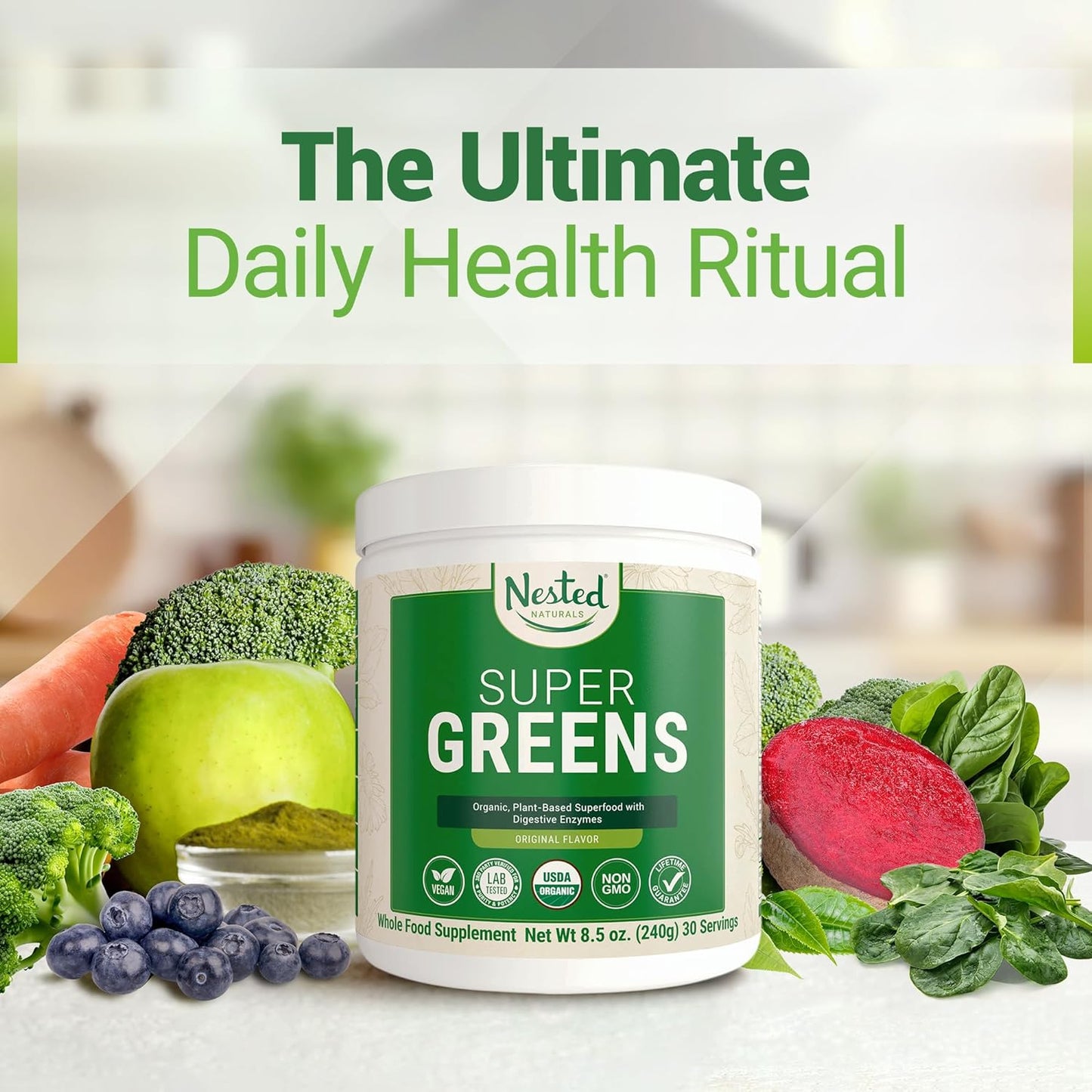 Super Greens Daily Greens Superfood Powder -240 grams