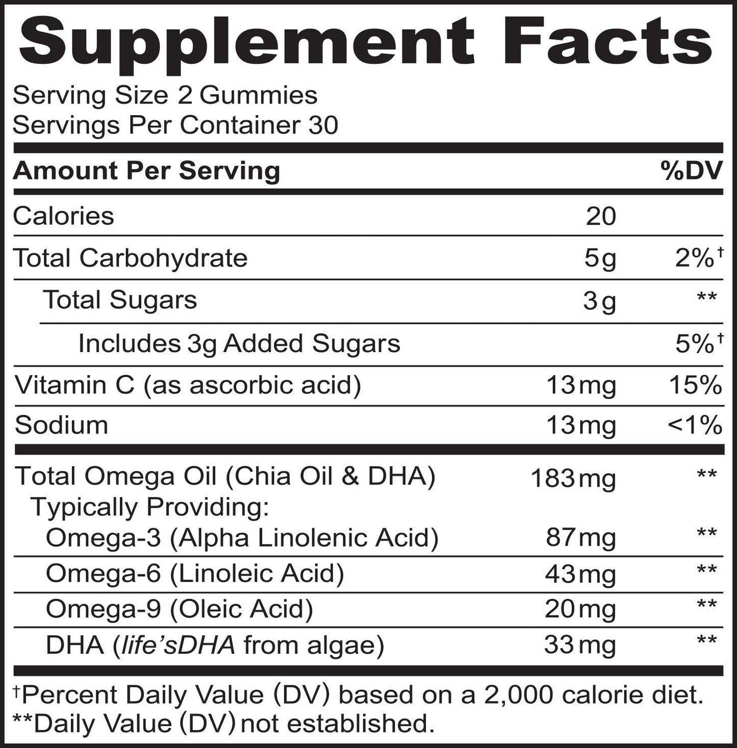 NATURELO Vegetarian DHA and Omega 3 Supplement - 60 Gummies