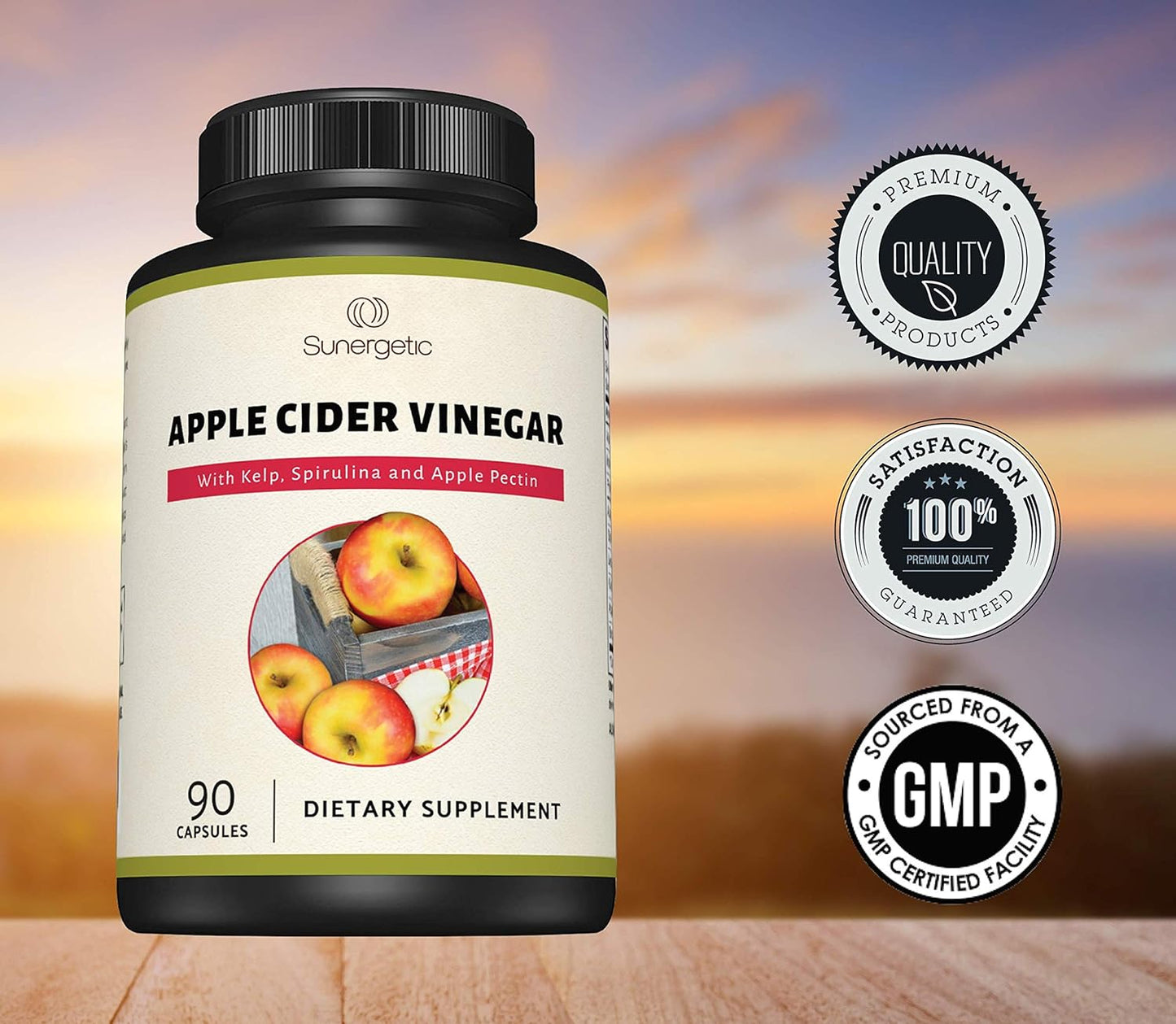 Sunergetic Premium Apple Cider Vinegar Capsules - 90 capsules