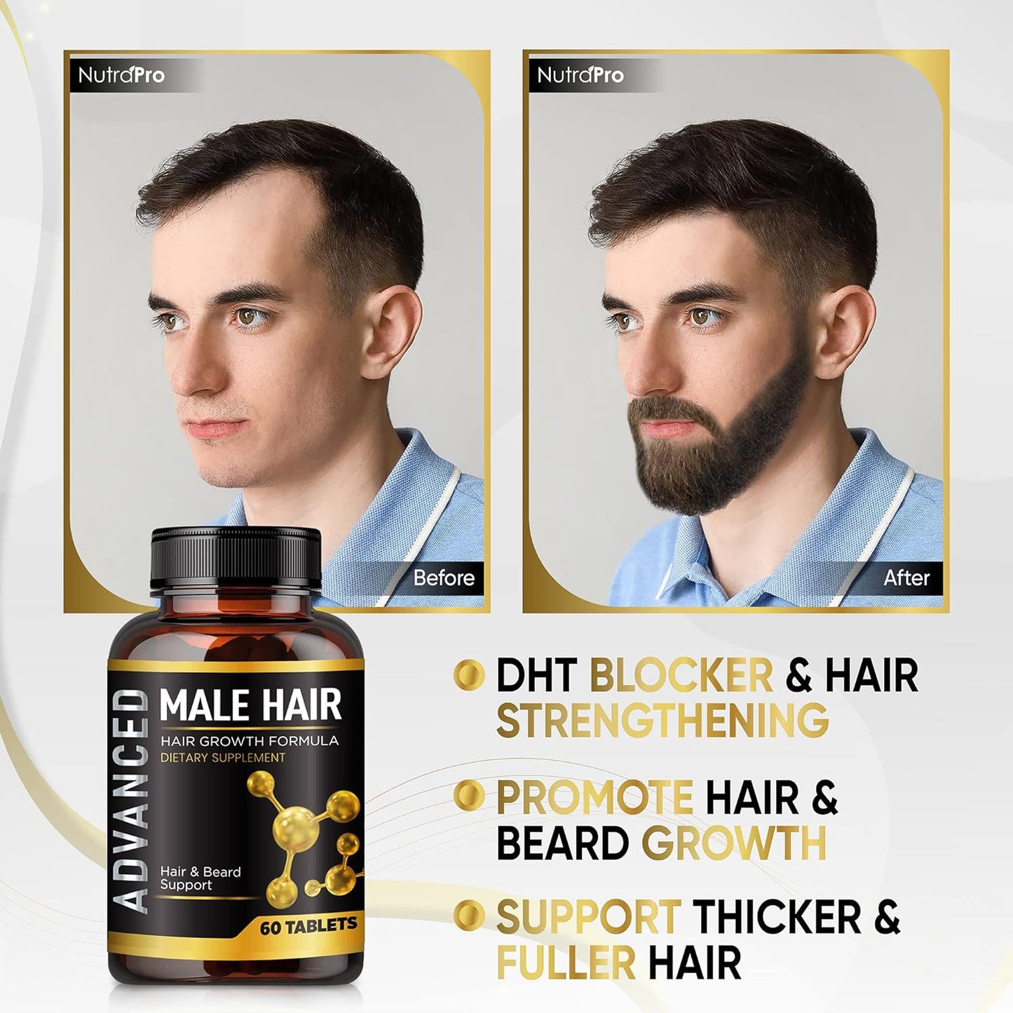 Hair Growth Vitamins For Men-Anti Hair Loss Support Vitamins Pills & Dht Blocker