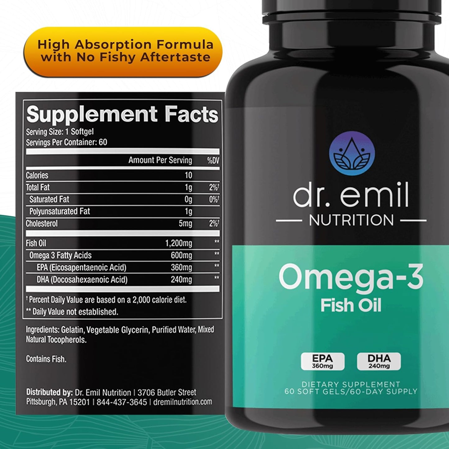 DR EMIL NUTRITION Omega 3 Fish Oil - 60 servings