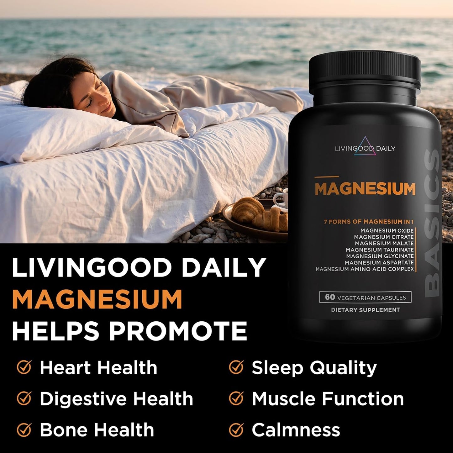 Livingood Daily Magnesium 300mg - 60 Capsules