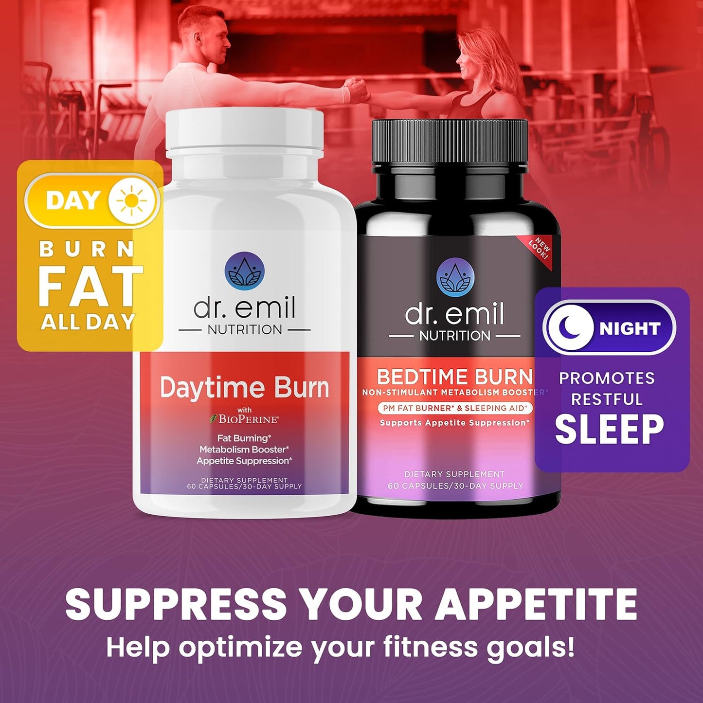 DR EMIL NUTRITION Bedtime Burn - PM Burner & Sleep Aid - Stimulant-Free - 30 Day Supply