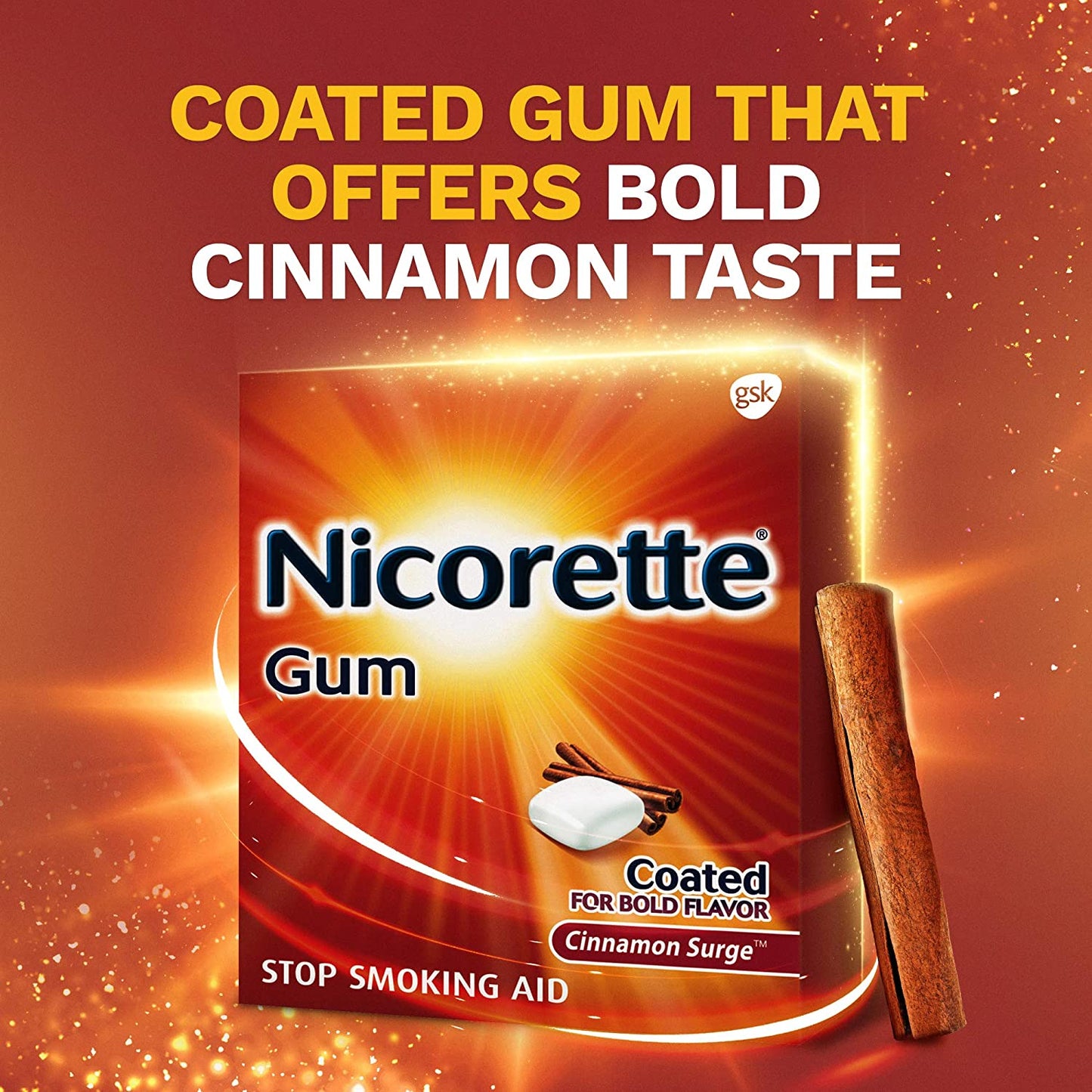 Nicorette 2 mg Nicotine Gum to Help Stop Smoking - Cinnamon Surge Flavored Stop Smoking Aid, 160 Count