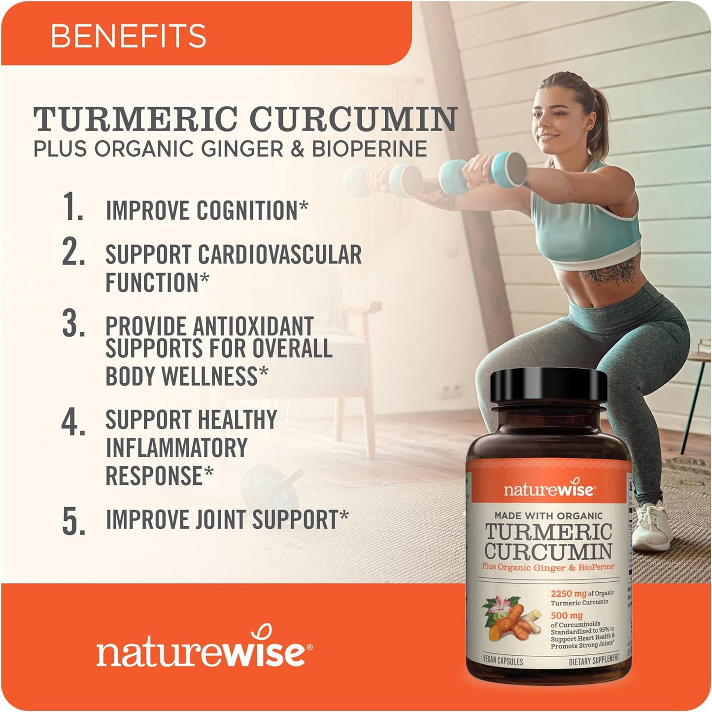 NatureWise Curcumin Turmeric 90 count