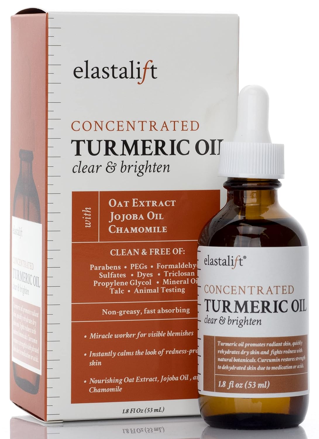 Elastalift Turmeric Oil Facial Skin Care Serum For Face. Antioxidant Moisturizer