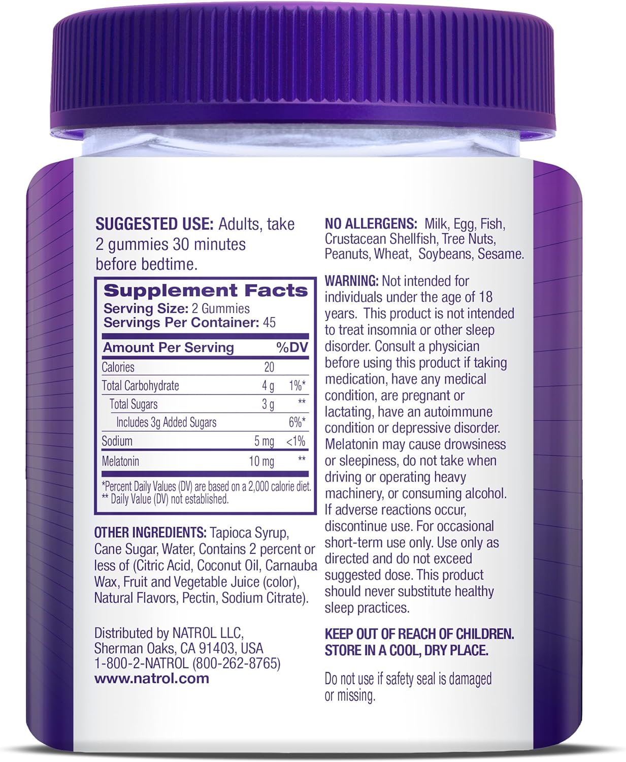 Natrol Melatonin 10mg, Dietary Supplement for Restful Sleep, 90 Strawberry-Flavored Gummies