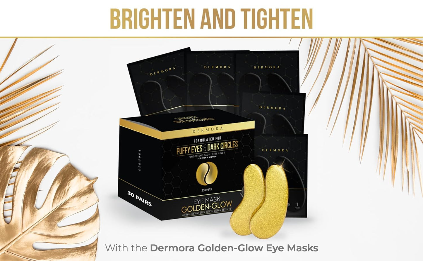 DERMORA Golden Glow Under Eye Patches (30 Pairs Eye Gels)