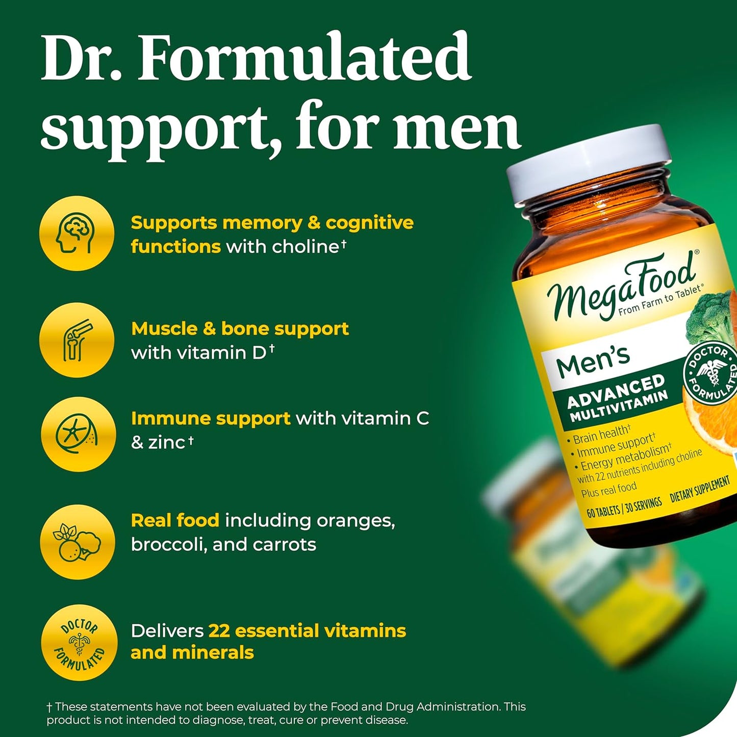 MegaFood Men's Advanced Multivitamin for Men 60 tablets