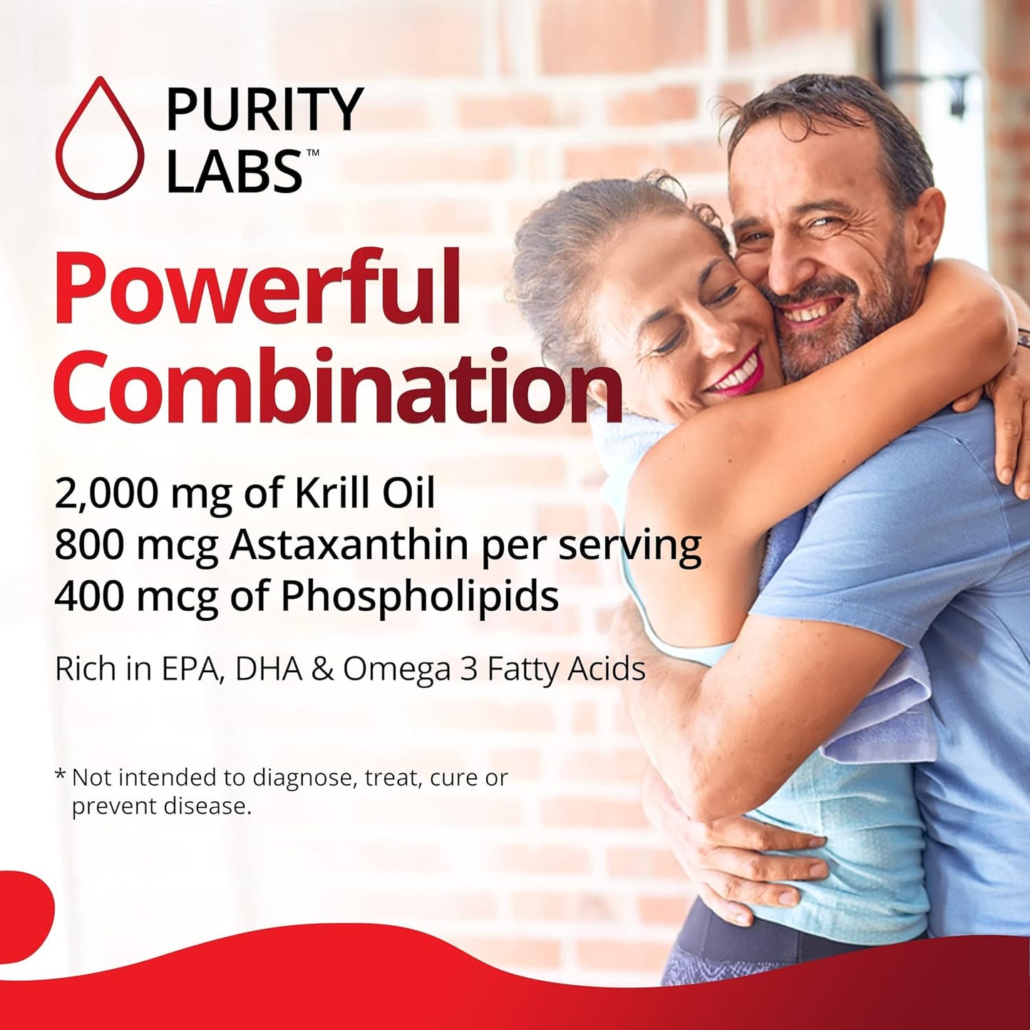 Purity Labs Antarctic Krill Oil 2000mg Omega-3 with Astaxanthin 800mcg- 60 Softgels