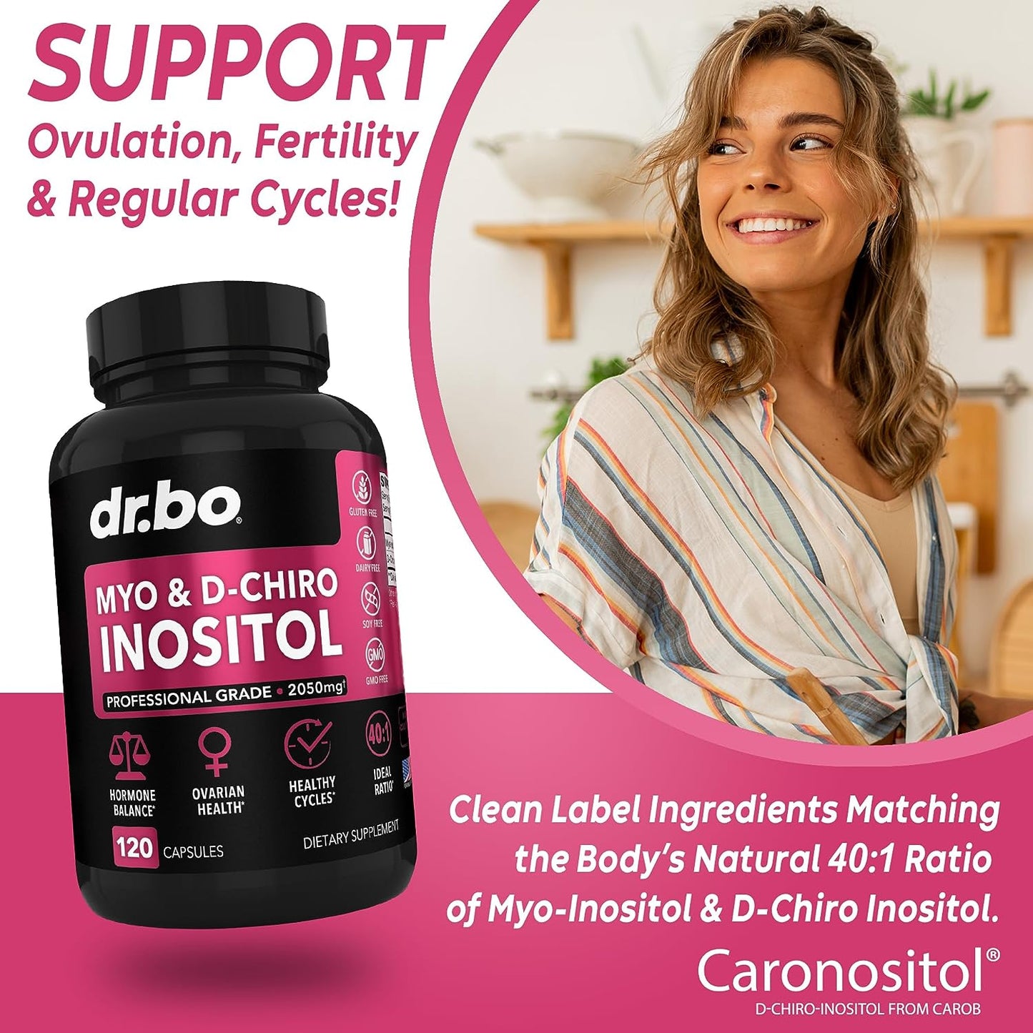 Myo-Inositol & D-Chiro Inositol Supplement - 120 Capsules