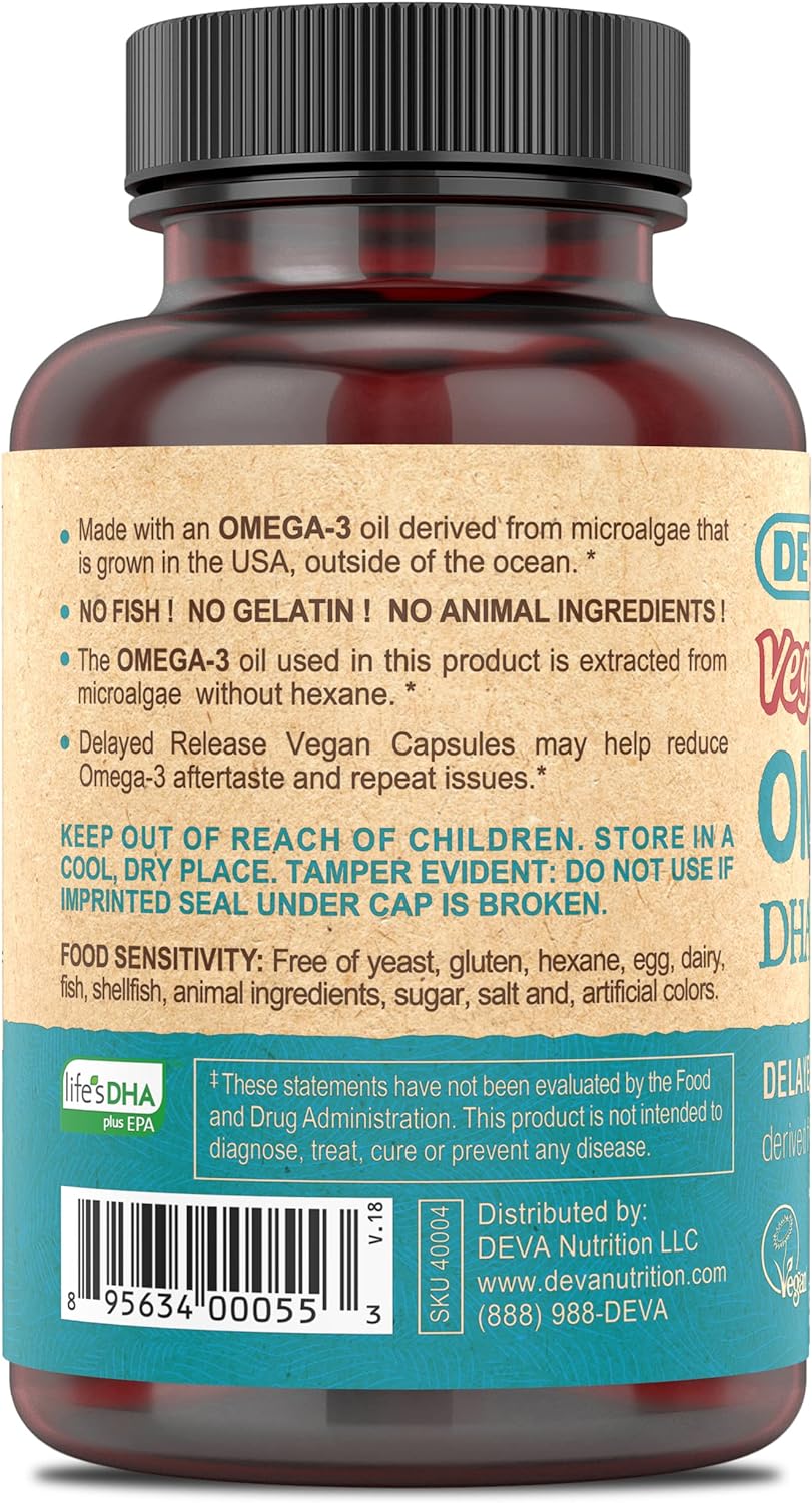 Deva Nutrition Deva Vegan DHA-EPA Delayed Release 90 Count