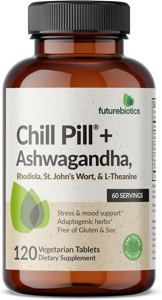 Futurebiotics Chill Pill + Ashwagandha, Rhodiola 120 Vegetarian Tablets